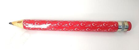 34 cm  Dekoratif Battal Boy Türk Bayraklı  Kara Kalem 11444