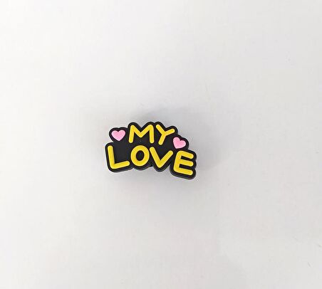 1 Adet Silikon My Love Yazılı Tekli Terlik Süsü Aksesuar