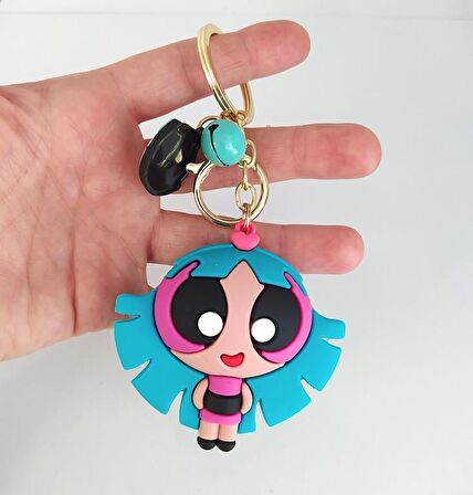 Powerpuff Girls Silikon Karikatür Anahtarlık Çanta Süsü Oyuncak 