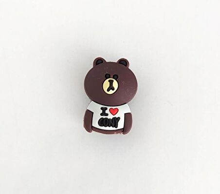 Ayı Figür Terlik Ayakkabı Süsü Silikon Kız Erkek Aksesuar 1 Adet Hediye  