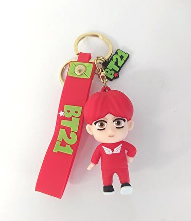 BTS Karakter Figür Silikon Anahtarlık Çanta Süsü Oyuncak Aksesuar