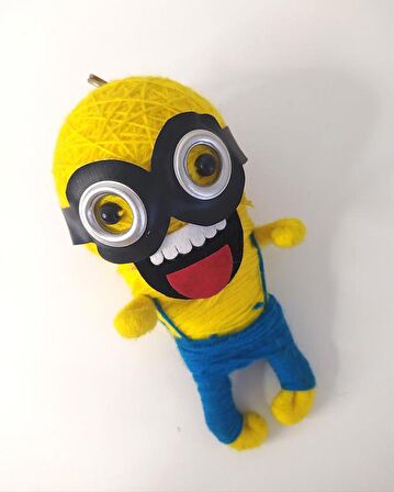 Minions Örgü Keçe Minion İlginç Anahtarlık Çanta Süsü Oyuncak Aksesuar  