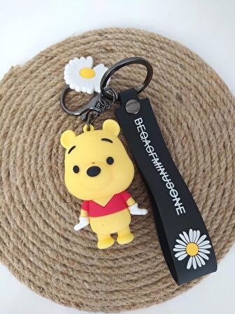 Sevimli Winnie Ayı Silikon Anahtarlık Çanta Süsü Oyuncak Aksesuar 
