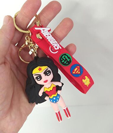 Avengers Marvel Wonder Woman Silikon Anahtarlık Çanta Süsü Oyuncak 