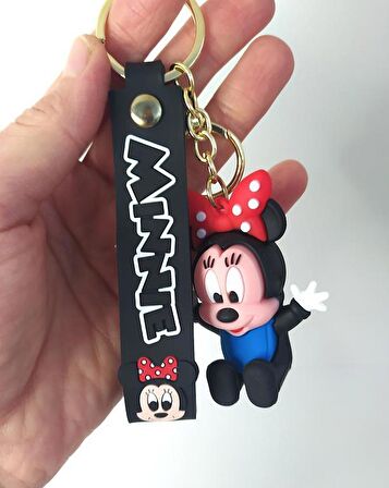 Sevimli Bebek Minnie Mouse Silikon Anahtarlık Çanta Süsü Oyuncak Aksesuar 