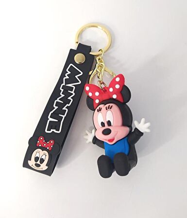Sevimli Bebek Minnie Mouse Silikon Anahtarlık Çanta Süsü Oyuncak Aksesuar 