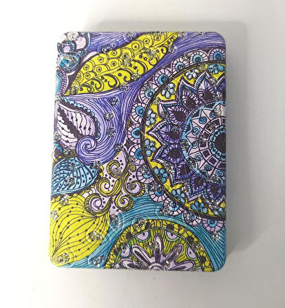 Ayna Cep Çanta Makyaj Aynası Büyüteç Desenli Dikdörtgen Ayna 