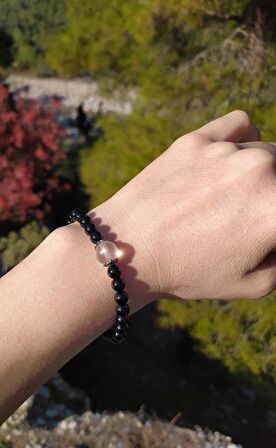 Bileklik Doğal Taş Çakra Elastik Aşk Sevgili Çift  Bilekliği Unisex Yoga Enerji Bilezik 