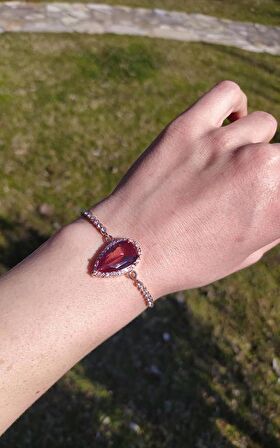 Bileklik Rose Gold Sultanit Zultanit Renk Değiştiren Taş Bukalemun Zirkon Ayarlanabilir Asansörlü Bileklik 14051