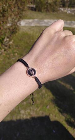 Bileklik Göz Figürlü Siyah Taşlı Makrome Ayarlanabilir İp Bileklik Bijuteri Takı Bilezik 