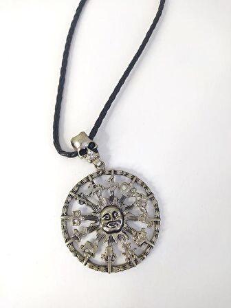 Kolye Maya Takvimi Kuru Kafa Burçlar Kadın Erkek Unisex Kolye Gerdanlık Takı Aksesuar 