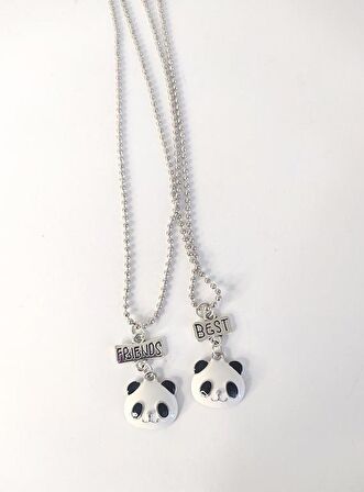 Kolye Best Friend Arkadaşlık Çift Panda Kolye Bijuteri Takı Aksesuar 