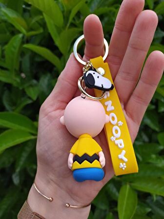 Anahtarlık Snoopy Charlie Brown Silikon Anahtarlık Çanta Süsü Karakter Figür Oyuncak Aksesuar 14380