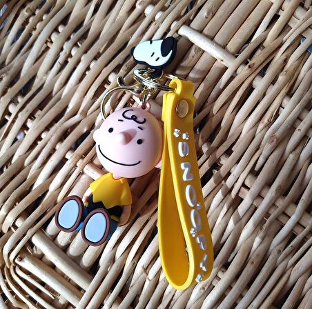 Anahtarlık Snoopy Charlie Brown Silikon Anahtarlık Çanta Süsü Karakter Figür Oyuncak Aksesuar 14380
