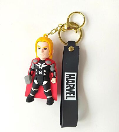 Anahtarlık Avengers Marvel Thor Silikon Anahtarlık Çanta Süsü Karakter Figür Oyuncak Aksesuar 