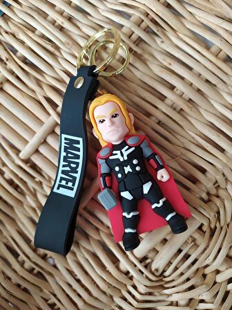 Anahtarlık Avengers Marvel Thor Silikon Anahtarlık Çanta Süsü Karakter Figür Oyuncak Aksesuar 
