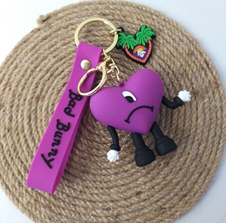 Anahtarlık Anime Bad Bunny Kötü Bunny Silikon Anahtarlık Çanta Süsü Oyuncak Aksesuar Araba Süsü 