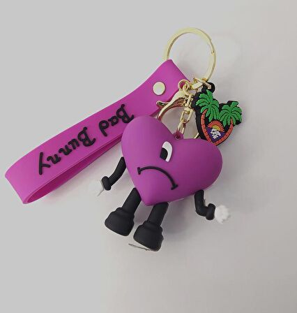 Anahtarlık Anime Bad Bunny Kötü Bunny Silikon Anahtarlık Çanta Süsü Oyuncak Aksesuar Araba Süsü 