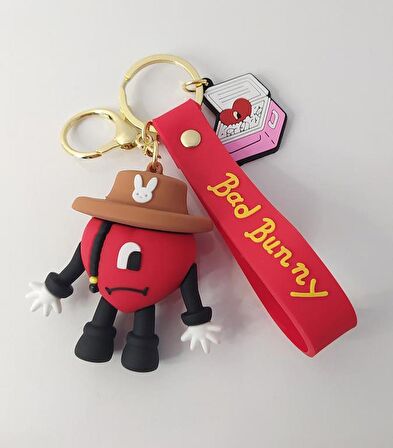 Anahtarlık Anime Bad Bunny Kötü Bunny Silikon Anahtarlık Çanta Süsü Oyuncak Aksesuar Araba Süsü 14484