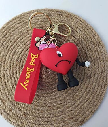 Anahtarlık Anime Bad Bunny Kötü Bunny Silikon Anahtarlık Çanta Süsü Oyuncak Aksesuar Araba Süsü 14485