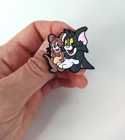 Terlik Ayakkabı Sandalet Tokası Tom Ve Jerry 1 Adet Silikon Kız Erkek Aksesuar Hediye  