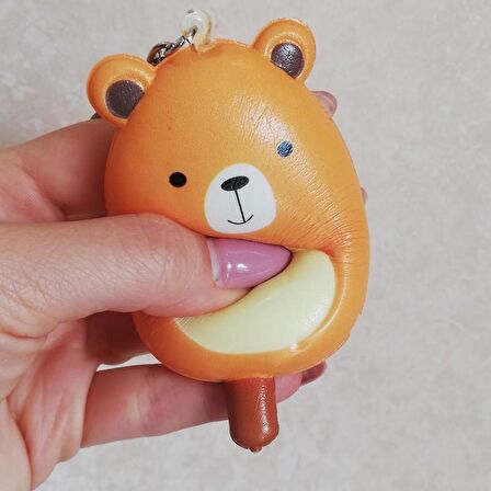 Anahtarlık Çanta Araba Süsü Squishy Sevimli Ayı Hayvan Figürlü Sukuşi 