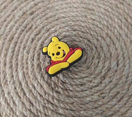 Terlik Ayakkabı Sandalet Tokası Silikon Pooh 1 Adet Tekli Terlik Süsü Aksesuar