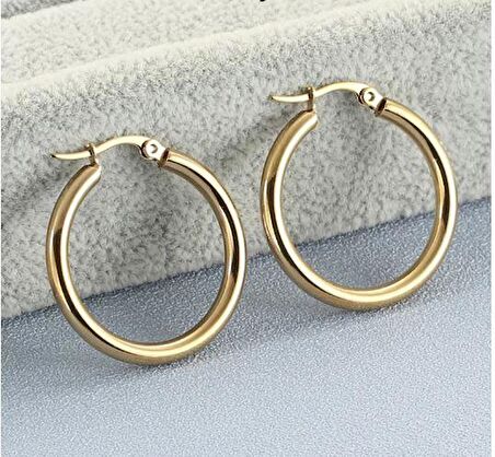Küpe Kadın Çember Halka Küpe 3 mm 316 L Paslanmaz Kararmaz Çelik 