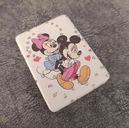 Cep Ayna Makyaj Çanta Seyehat Taşınabilir Mickey Minnie Mouse Ayna Kozmetik Büyüteç Kompakt   