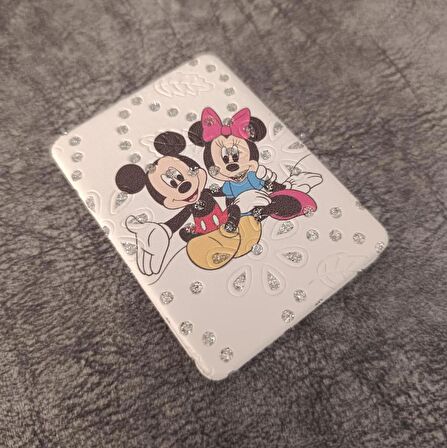 Cep Ayna Makyaj Çanta Seyehat Taşınabilir Mickey Minnie Mouse Ayna Kozmetik Büyüteç Kompakt   