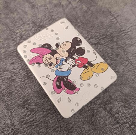 Cep Ayna Makyaj Çanta Seyehat Taşınabilir Mickey Minnie Mouse Ayna Kozmetik Büyüteç Kompakt   