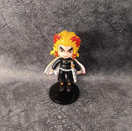 Anime Figür Demon Slayer Kyojuro Rengoku 9 cm Karakter Figür Oyuncak Biblo 