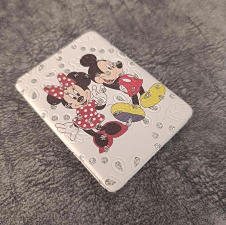 Cep Ayna Makyaj Çanta Seyehat Taşınabilir Mickey Minnie Mouse Ayna Kozmetik Büyüteç Kompakt   