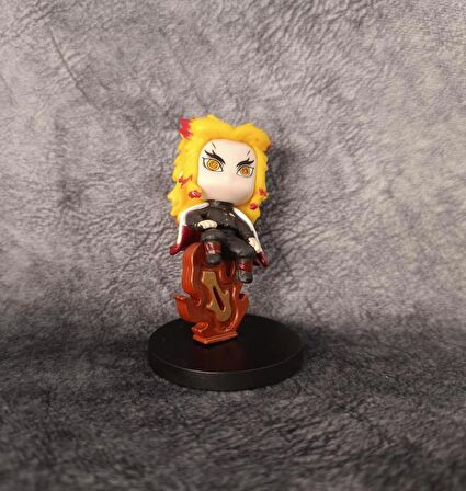 Anime Demon Slayer Rengoku 9 cm Karakter Figür Oyuncak Biblo 