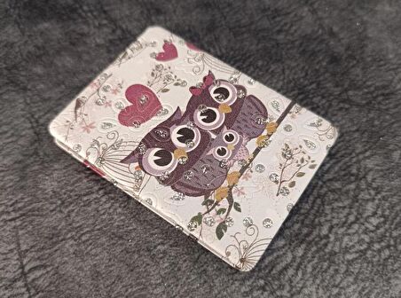 Cep Ayna Baykuş Makyaj Çanta Seyahat Taşınabilir Ayna Kozmetik Büyüteç Kompakt   