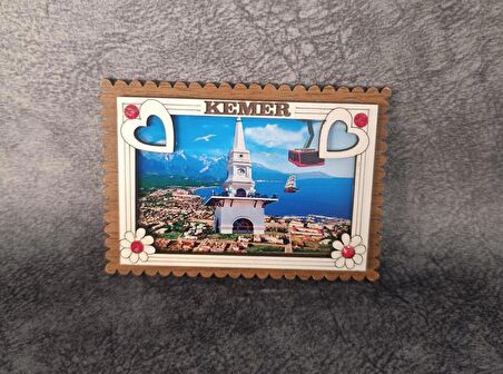 Magnet Kalp Kule Martı Yelken Turistik Buzdolabı Süsü Ahşap Magnet Mıknatıslı Hediyelik Eşya