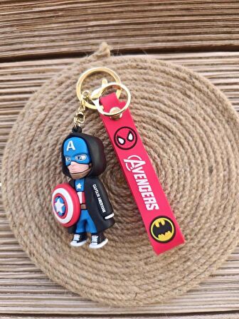 Anahtarlık Captain Amerika Marvel Silikon Anahtarlık Çanta Süsü Karakter Figür Oyuncak 15764
