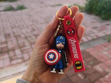 Anahtarlık Captain Amerika Marvel Silikon Anahtarlık Çanta Süsü Karakter Figür Oyuncak 15764