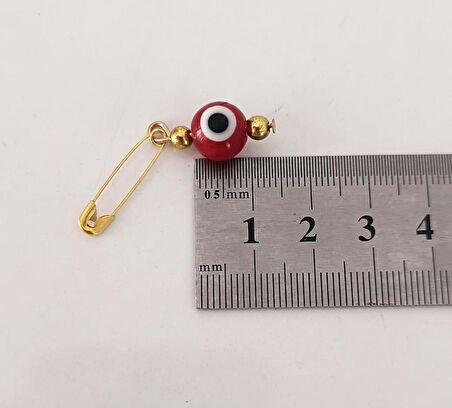 20 Adet 1 cm Maşallahlık İğneli Cam Karışık Renkli Nazar Boncuğu