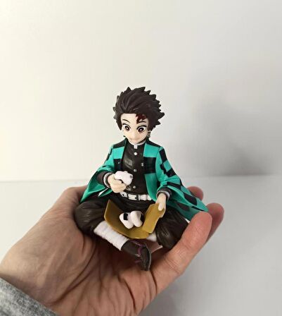 Anime Demon Slayer Kimetsu No Yaiba Tanjiro 10 cm Oturan Karakter Figür Oyuncak Biblo 