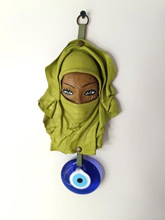 Deri Maske Vintage Deri Yüz Maskesi cam nazar kötü ruh kötü göz Heykel Sanat El Işi 