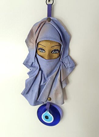 Deri Maske Vintage Deri Yüz Maskesi cam nazar kötü ruh kötü göz Heykel Sanat El Işi 