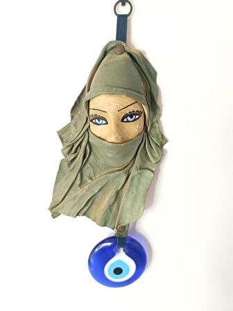 Deri Maske Vintage Deri Yüz Maskesi cam nazar kötü ruh kötü göz Heykel Sanat El Işi 