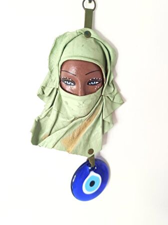 Deri Maske Vintage Deri Yüz Maskesi cam nazar kötü ruh kötü göz Heykel Sanat El Işi 
