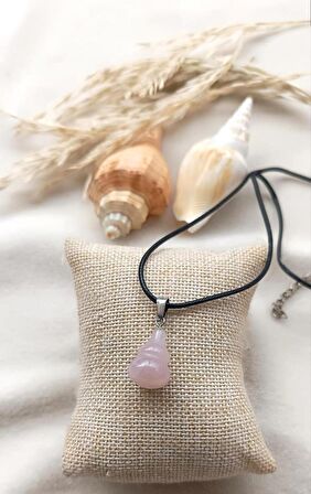 Kolye Gerdanlık Çakra Yoga Reiki Doğal Pembe Kuvars Taş Kadın 