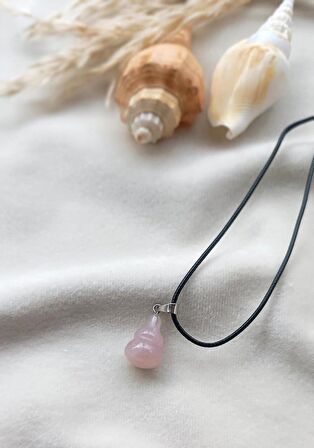 Kolye Gerdanlık Çakra Yoga Reiki Doğal Pembe Kuvars Taş Kadın 