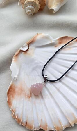 Kolye Gerdanlık Çakra Yoga Reiki Doğal Pembe Kuvars Taş Kadın 