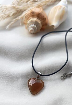 Kolye Gerdanlık Kalp Yoga Reiki Doğal Taş Genç Kadın Takı Hediye