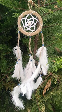 Düş Kapanı Nazar Boncuklu Hand Made Dreamcatcher Kötü Göz Kovucu Rüya Kapanı Duvar Süsü 