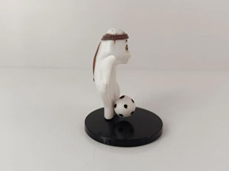 Black Tea Katar Dünya Kupası Maskotu El Sosu 3D Model 7 cm Figür 